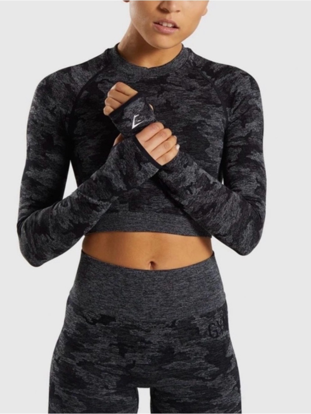 Gymshark Adapt Camo Seamless Long Sleeve Crop Top